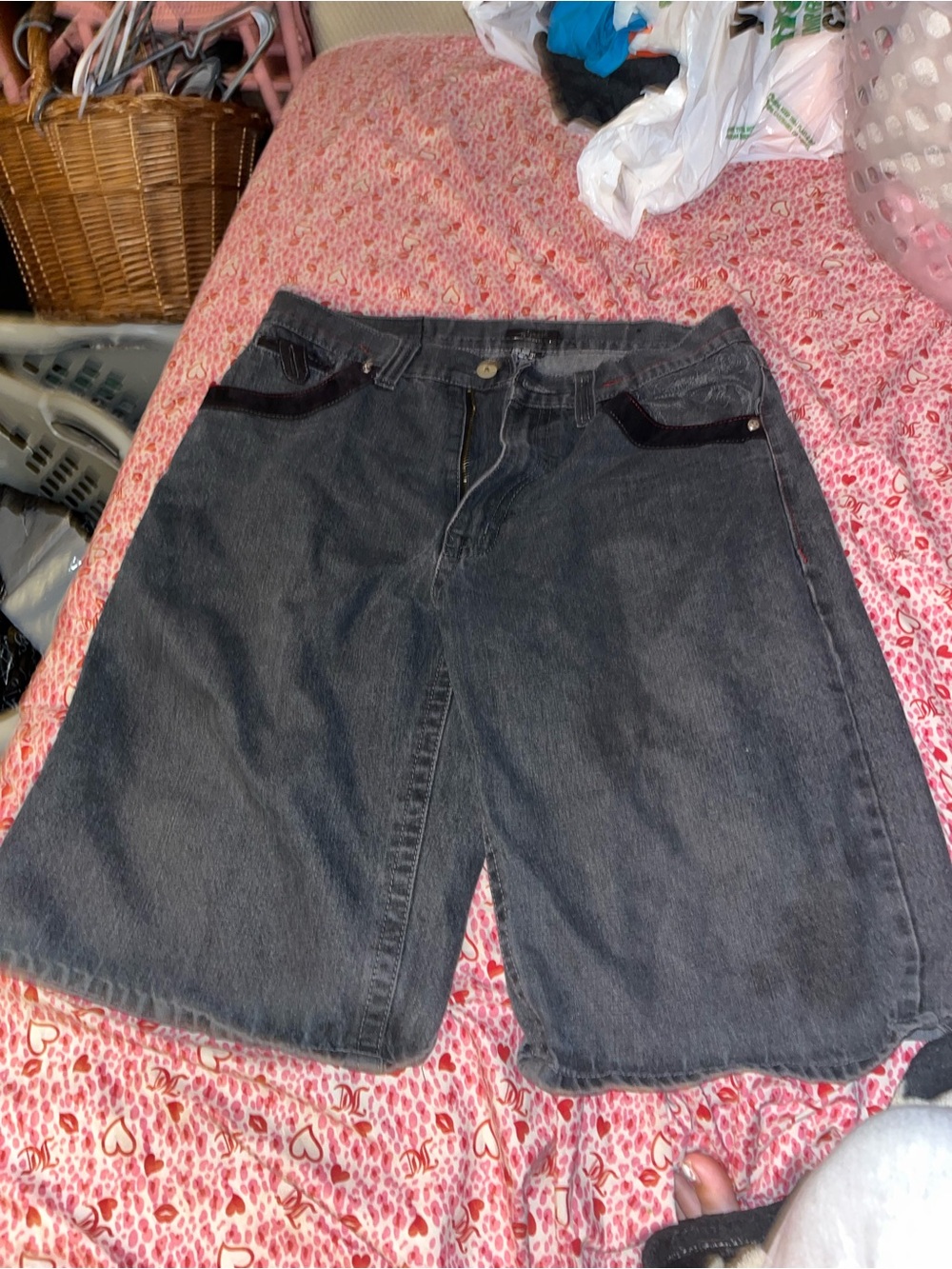 Men's Black Denim Shorts